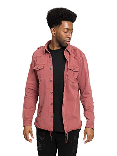 Image of VICTORIOUS Men's Distressed Denim Jacket