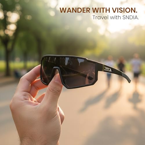 Image of SNDIA Polarized Sports Sunglasses | UV400 Protection | Cycling Riding Cricket Glasses for Men Women