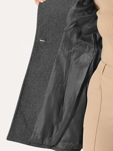 Image of Allegra K Women's Winter Elegant Stand Collar Overcoat Long Belted Pea Coat