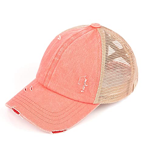 Image of Funky Junque Girl's Criss Cross Hat Messy Bun High Ponytail Kids Baseball Cap