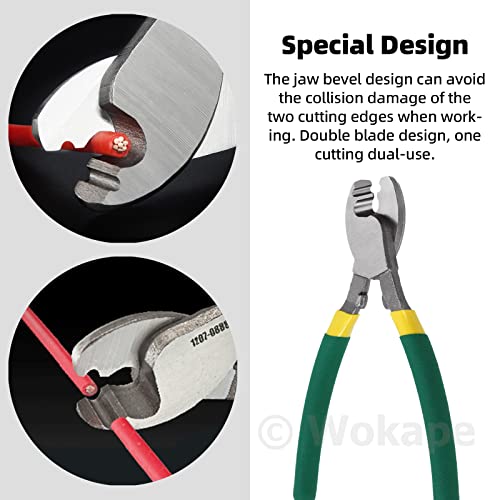 Wokape 1Pcs 6 Inch Stainless Steel Cable Cutters, Heavy Duty Cable Wire Cutters High Leverage Cutter, Wire Rope Cutter For Bike Brake Cutter Deck Stair Railing Strong Thick Seal Metal Fence #TOP4