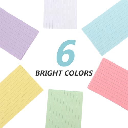 TEHAUX 300 Folhas De Cartões De Índice Governados Cartões De Índice Coloridos Cartões De Nota Colori