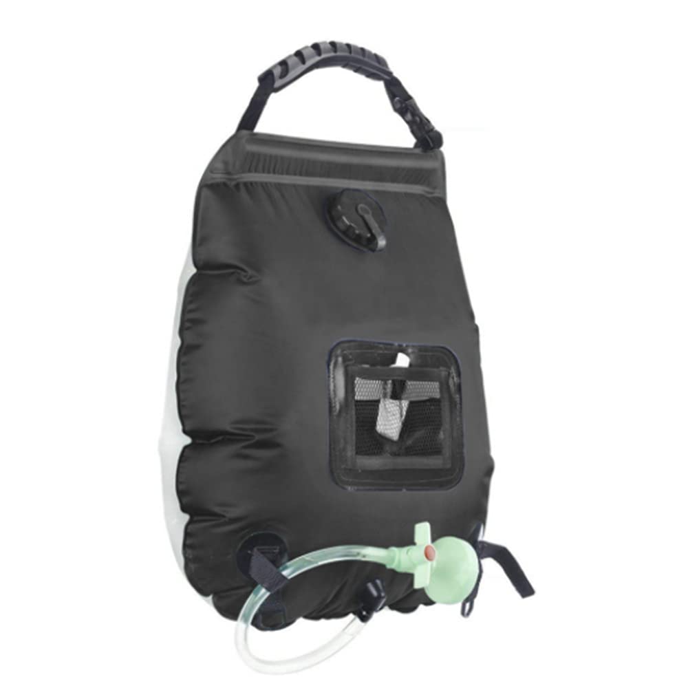 Riloer Bolsa de ducha solar para camping, 20 litros, portátil, bolsa de camping para exteriores, calefacción solar, con control de flujo de agua para camping, viajes, senderismo, escalada, ducha de