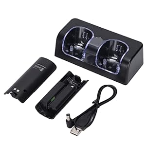 Dioche Dual-Ladestation mit Akkus für Wii