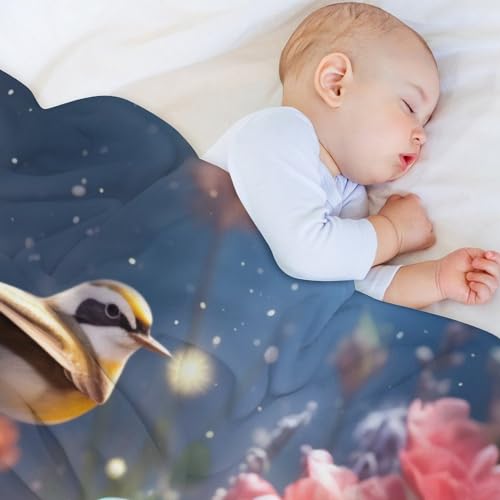 Couverture impression 3D oiseau mignon plaid flannel douceur et réconfort