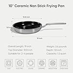 10 Inch Ceramic Non Stick Frying Pans - 5 Ply Stainless Clad Nonstick Skillet, Toxic, PTFE & PFOA FREE, Professional Cookware for Induction, All Stoves and Oven up to 650°F - Image 2