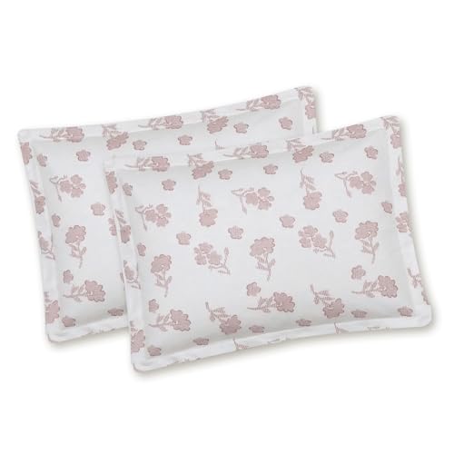 Image of Skyla Double Bed King Size Bedsheet 108x108 Inch with 2 Pillow Covers | Soft Cotton Blend | Comfortable & Breathable | Floral Print (Blooming Pink)