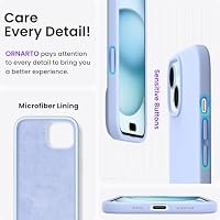 ORNARTO für iPhone 15 Hülle aus Silikon 6,1 Zoll - Baby blau – Ansicht 5