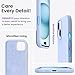 ORNARTO Compatible with iPhone 15 Case 6.1, Slim Liquid Silicone 3 Layers Full Covered Soft Gel Rubber Phone Case, Anti-Scratch Shockproof Protective Cover 6.1 Inch, Baby Blue