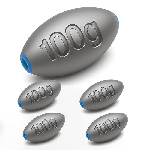 Egg Sinkers Fishing Weights, Lead Oval Sliding, 4pcs 100g