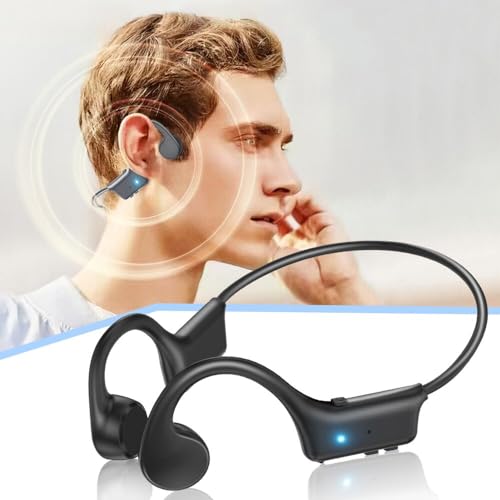 Bone Conduction Headphones, 2023 Upgraded Open-Ear Wireless Bluetooth Sport Headphones with Mic, 8Hr Playtime, Fast Charging, Waterproof Wireless Earphones for Workout, Running, Gym, Hiking, Cycling