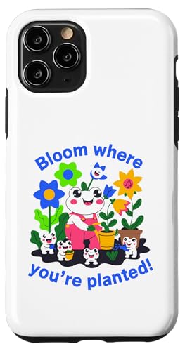 Bloom Where You Plated Cute Frog �t�����[�f�U�C�� �X�}�z�P�[�X iPhone 11 Pro �p