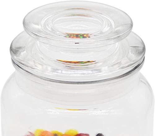 STAR WORK- 1500 Ml Clear Glass Storage Jar With Lids- Airtight Food Jars Glass Kitchen Containers For Pantry (2), Blue