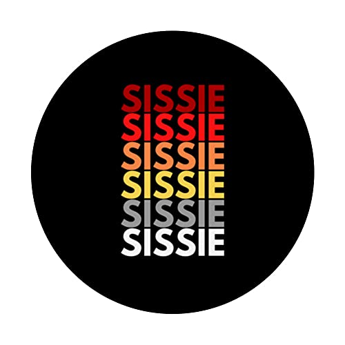 Colorful Sissie in English Aunt in English Sissie PopSockets Swappable PopGrip, Black - Image 3