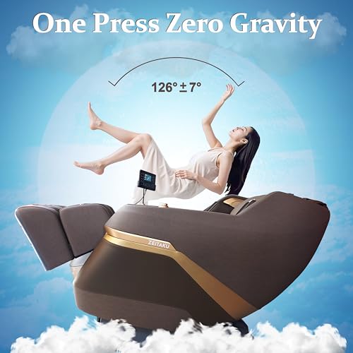 Image of Zeitaku Full Body Massage Chair CHIRU with Zero Gravity Recline, 21 Auto Wellness Programs, 10 Fixed Massages Magnetic Therapy Foot Reflexology Carbon Fiber Heating Bluetooth Speakers & LCD Controller