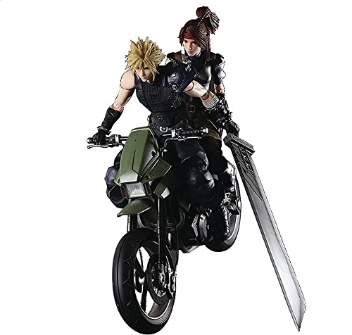 Square Enix Final Fantasy VII Remake: Cloud Strife, Jessie and Motorcycle Play Arts Kai Action Figure Set Jessie: W 3.13' x D 2.23' x H 9.72'