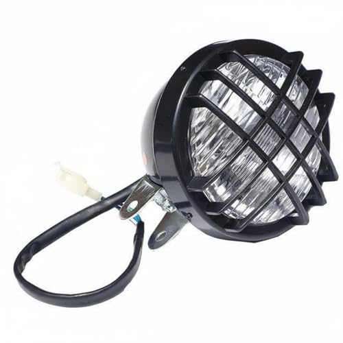 Phare avant LED noir rétro avec grille de protection pour véhicule tout-terrain