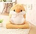 YunNasi 2 in 1 Hamster Kuscheltier Plüschtier Hamster Kissen mit Kuscheldecke Super Süßes Geschenk für Kinder und Freundin 50cmX30cm (Hellbraun)