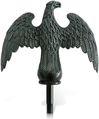 Hooomyai Flag Pole Eagle Topper Black Flagpole Topper Finial Ornament for 20/25/30Ft Telescopic Sectional Flagpoles Outside House