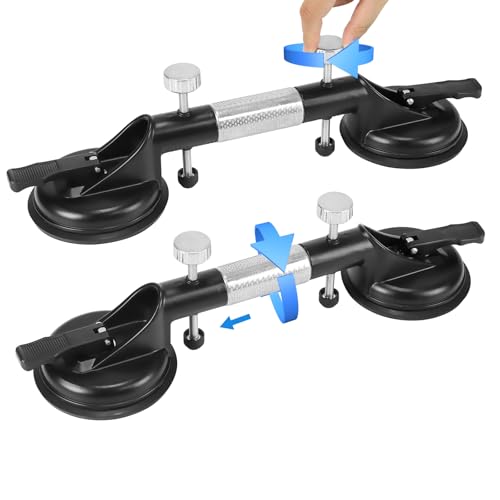 DEWINNER 2PCS Adjustable Granite Seam Setter with Vacuum Suction Cups for Seam Joining and Leveling, Countertop Installation Tool for Granite, Marble, Stone, Slab, and Glass