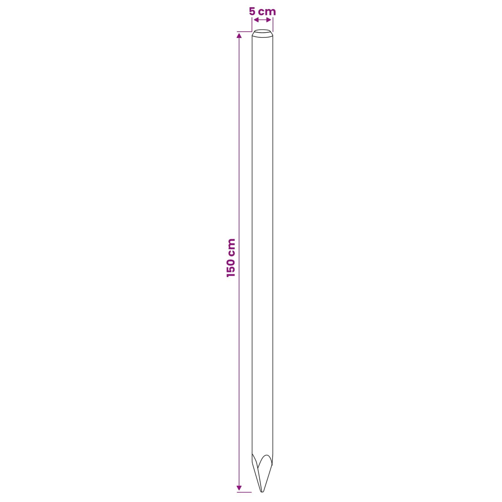 vidaXL Postes de valla 12 uds. Verde 150 cm Madera de Pino Maciza