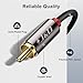 J&D 2 RCA M/M Stereo Audio Cable, Gold-Plated 2RCA Male to 2RCA Male Copper Shell Auxiliary Audio Cord for Home Theater HDTV Amplifiers Hi-Fi Systems Speakers, RCA Audio Cables, 15 Feet