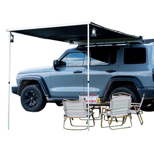 Toldo lateral de coche para camping, toldo lateral impermeable para vehículos por tierra, altura ajustable, toldo lateral resistente a la intemperie para camping y por tierra