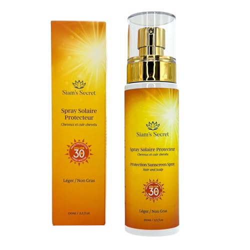 Spray Solaire Cheveux SPF30 – Protection UV Cheveux et Cuir Chevelu – Formule Légère Non Grasse – 150 ml – Été, Plage, Soleil – Siam’s Secret