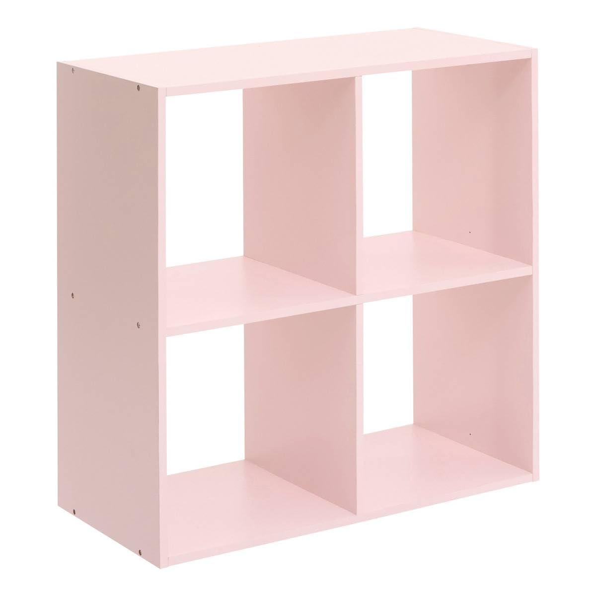 Atmosphera - Étagère mix'n modul Enfant 4 Cases Rose 63,6x30x63,6 cm