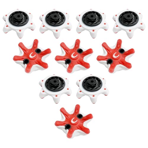 DOKRIN Clavos de golf,10 clavos de repuesto para zapatos de golf rojos y accesorios para mayor tracción, estabilidad y comodidad.