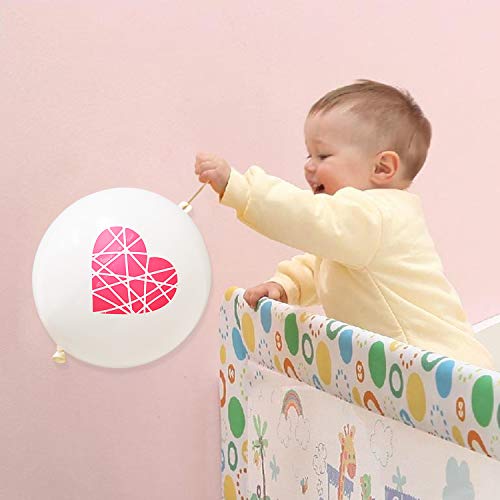 30Pcs Valentine’s Day Punch Balloons Party Favors 18 Inch Red Pink White Love Heart Prints Punching Ball Balloon For Valentine’s Day Party Supplies Kids Toddlers Classroom Exchange Prizes #TOP6