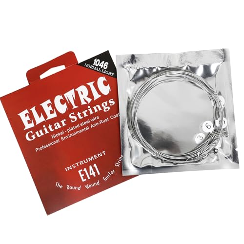 TOPFROP 6Pcs Electric Guitar Highly Carbon Steel Cores Strings .010-.046 String Guitar Strings Brilliant Sound Strings