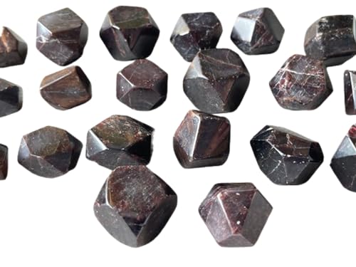 GAF TREASURES Almandine Garnet Faceted, 0.75" to 1.5" Polished Garnet Faceted Free Shape, Root Chakra, Crystal Grid, Meditation (4 oz: 3-5 Stones)