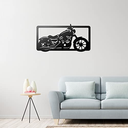 Image of METSY Metal Bike Wall Art | Lover Gifts | Wall Decor | Home Decoration Hangings | (216 m X 420 m, Black)