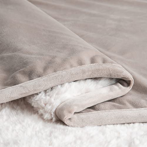Ugg 01464 Bliss Sherpa Fully Reversible Throw Blanket For Bed Or Couch Easy Care Soft Plush Machine Washable Luxury Oversized Accent Blankets, 70 X 50-Inch, Oyster #TOP3