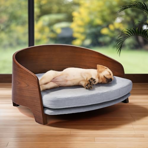 Taily Luxury Velvet Dog Sofa, 67x51cm Wooden Pet Sofa with High-D...