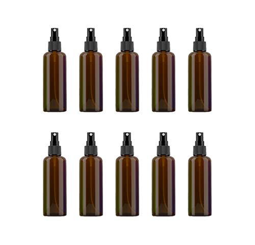 Preisvergleich Produktbild VOANZO 10PCS Leere Plastiksprühflasche 100ml Feinnebel-Reisezerstäuberset Nachfüllbare Reisegrößenflasche Toilettenartikel Flüssigkeitsbehälter (braun)