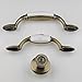 WenRan Antique Bronze Ceremic Cabinet Pulls and Handles Vintage Drawer Dresser Cupboard Pulls Kitchen Bedroom Pull Handle Hardwares (10,3'' Hole Centers)