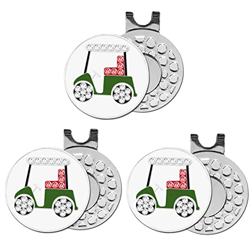 FINGER TEN Golf Ball Marker with Hat Clip or Markers Only (3 Golf Cart)