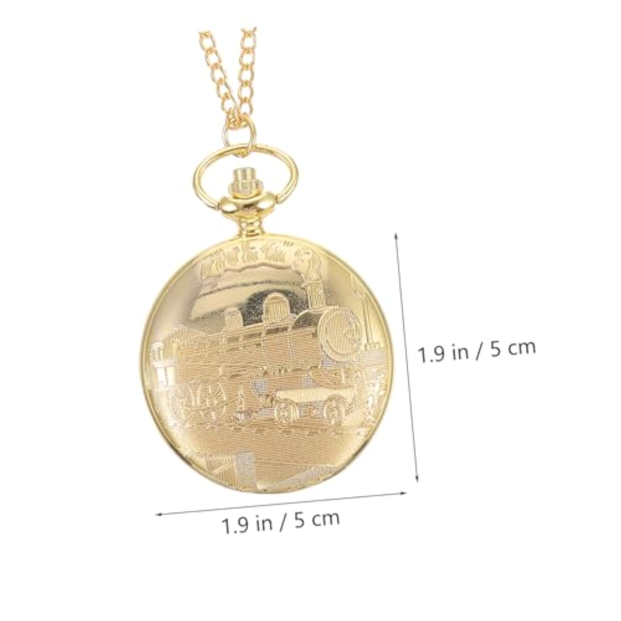 Antique Gold Train Pocket Watch, Vintage Souvenir