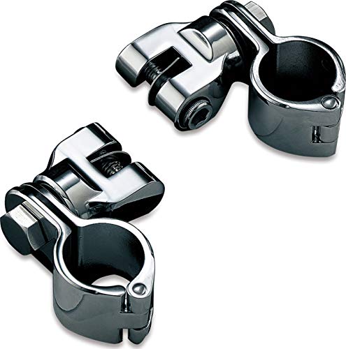 Kuryakyn 7944 Motorcycle Foot Control Component: Peg Mounts with Magnum Quick Clamps for 1-1/4" Engine Guards or Tubing, Chrome, 1 Pair