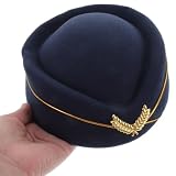 Milisten Czapka Stewardessy Stylu Cosplay Nakrycie Głowy Przyjęcia Pokazy Mody i Wydarzenia Tematyczne Z Wysokiej Jakości Materiału Niebieska