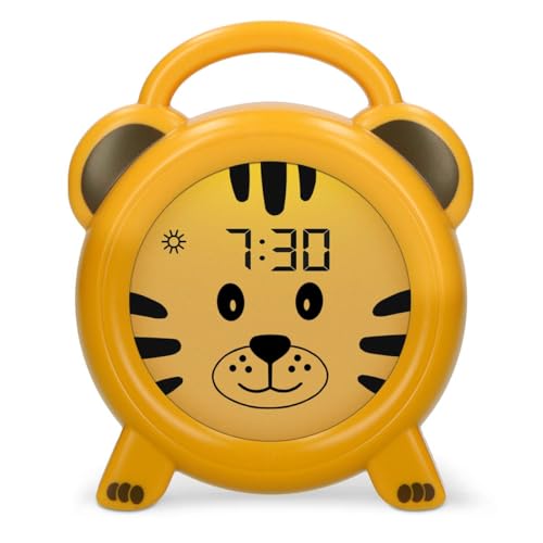 Alecto BC100TIGER - Réveil éducatif pour Enfant - Appareil de Sommeil pour Enfants - Apprendre à Dormir et à se réveiller avec réveil LED pour Enfants -...