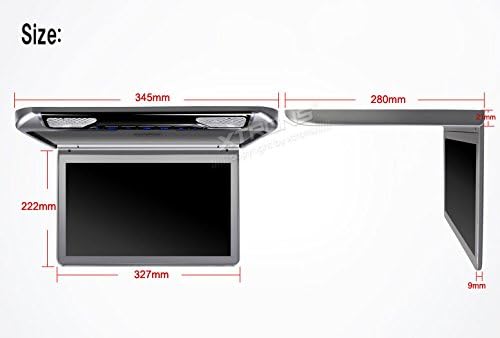 XTRONS CM133HDGREY monitor detailed dimensions