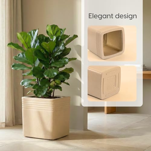 Image of Eha Earth Friendly Portico Big Planters for Home Decor | 15 inch, Pack of 1 | Heavy Duty Plant Pot Made with Rice Husk & Bamboo Biocomposite | UV Protected Pot for Plant | Pots & Planters Big Size