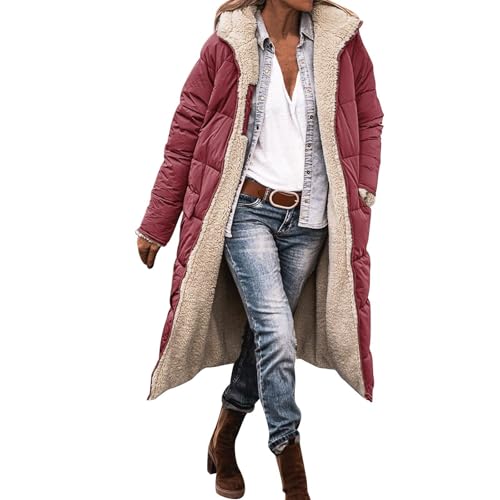 Manteau long confortable rouge XXL résolvant le manque de style