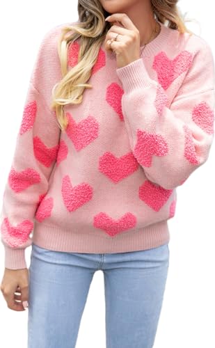 Yiulangde Valentines Heart Sweater Cute Preppy Clothes Valentines Day Sequin XoXo Love Sweatshirt Tops Pullover Sweaters for Women 2026