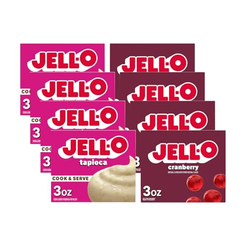 Jell-O Cranberry Gelatin & Tapioca Pudding Combo (Variety Pack)