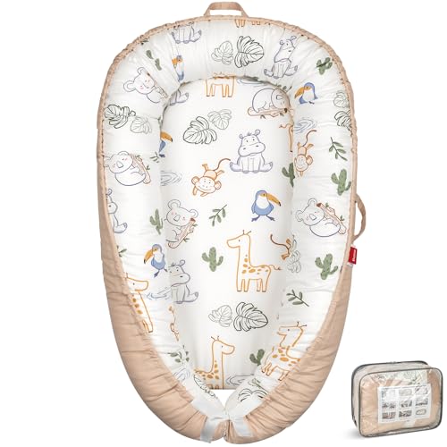 Image of BUTOA Baby Lounger - Breathable & Soft Baby Nest, Portable and Lightweight Tummy Time Lounger for Home and Travel, Ideal Newborn Babies Essentials Baby Shower Gifts