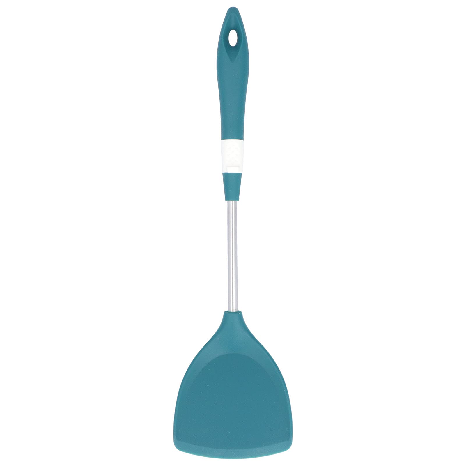 Tyenaza Silicone Cooking Utensils, Silicone Stainless Steel Heat Insulation Anti Scalding Comfortable Grip Cooking Utensils (Spatula-Green)